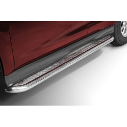 Side Steps, Steeler 4x4 Side Bars with Checker Plate Steps, Color Silver, Mitsubishi ASX 2017 - 2019 - EDK.ro