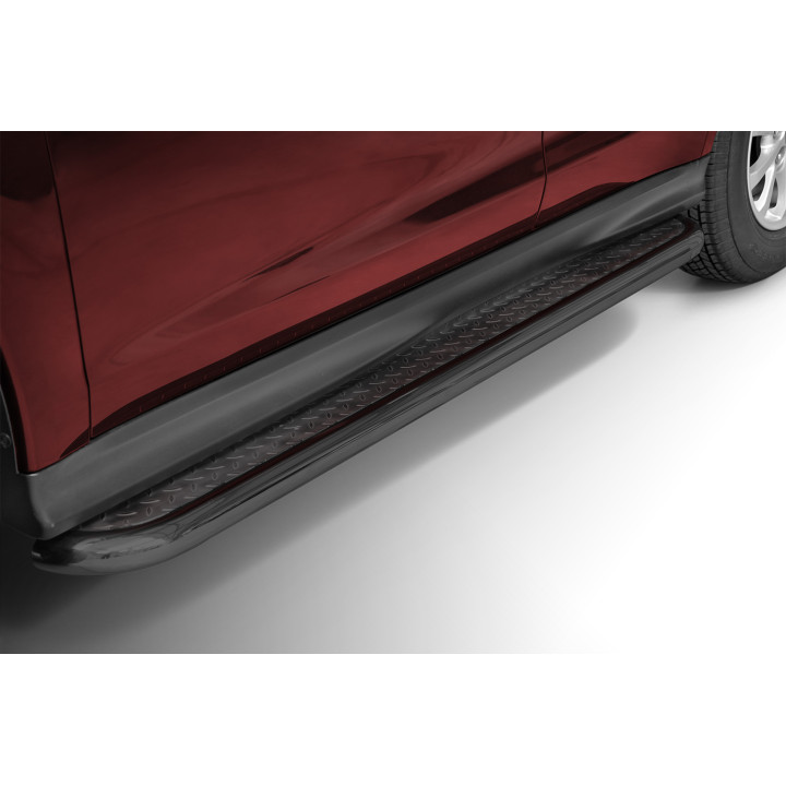 Praguri Laterale, Steeler 4x4 Side Bars cu Treaptă Checker Plate, Culoare Argintiu, Mitsubishi ASX 2017 - 2019 - EDK.ro