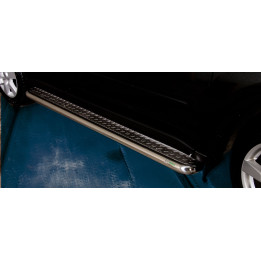 Side Steps, Steeler 4x4 Side Bars with Checker Plate Steps, Color Silver, Nissan X-Trail 2007 - 2010 - EDK.ro