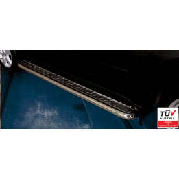 Side Steps, Steeler 4x4 Side Bars with Checker Plate Steps, Color Silver, Nissan X-Trail 2010 - 2014 - EDK.ro