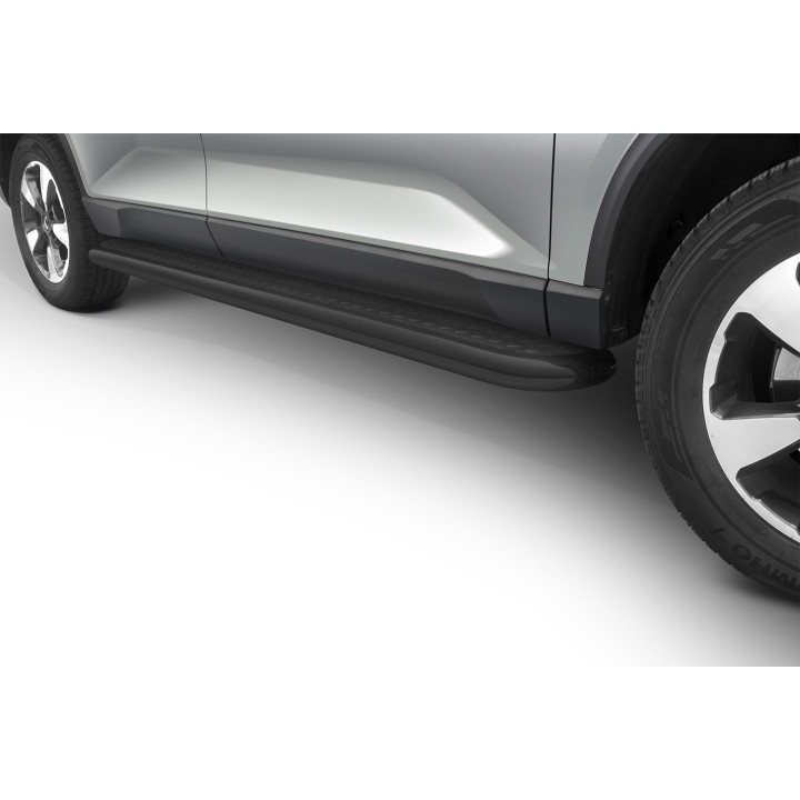 Praguri Laterale, Steeler 4x4 Side Bars cu Treaptă Checker Plate, Culoare Argintiu, SsangYong Rexton 2018 - 2021 - EDK.ro