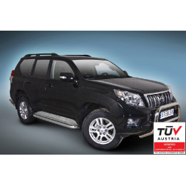Side Steps, Steeler 4x4 Side Bars with Checker Plate Steps, Color Silver, Toyota Land Cruiser 150 2013 - 2017 - EDK.ro