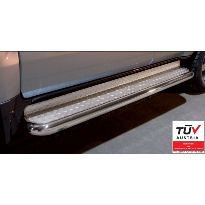 Side Steps, Steeler 4x4 Side Bars with Checker Plate Steps, Color Silver, Toyota Land Cruiser V8 2007 - 2012 - EDK.ro
