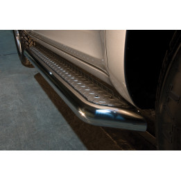 Side Steps, Steeler 4x4 Side Bars with Checker Plate Steps, Color Silver, Toyota RAV4 2006 - 2010 - EDK.ro