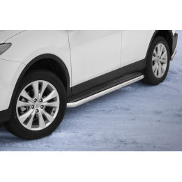 Praguri Laterale, Steeler 4x4 Side Bars cu Treaptă Checker Plate, Culoare Argintiu, Toyota RAV4 2013 - 2016 - EDK.ro