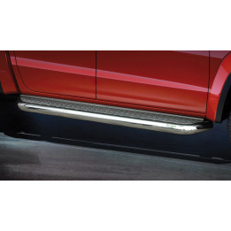 Praguri Laterale, Steeler 4x4 Side Bars cu Treaptă Checker Plate, Culoare Argintiu, Volkswagen Amarok 2009 - 2022 - EDK.ro