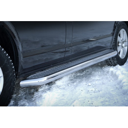 Side Steps, Steeler 4x4 Side Bars with Checker Plate Steps, Color Silver, Volkswagen Transporter T5 2003 - 2015 - EDK.ro
