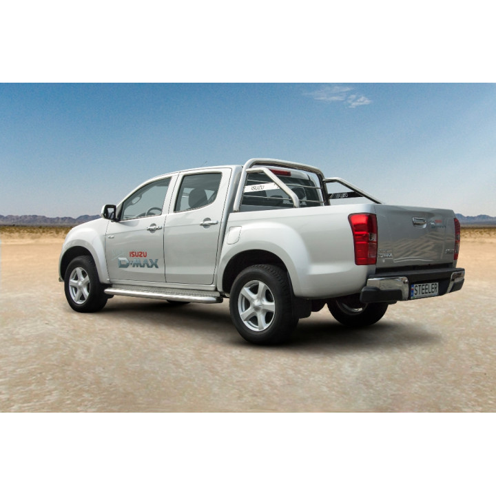 Stainless Steel Rollbar, Steeler 4x4 Single Hoop, Silver Color, Isuzu D-Max 2012 - Present - EDK.ro