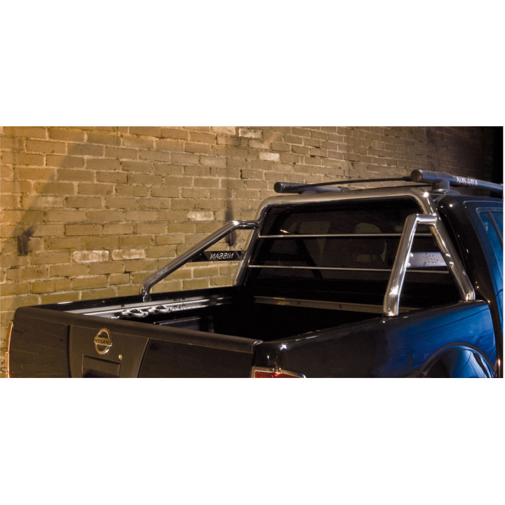 Stainless Steel Rollbar, Steeler 4x4 Single Hoop, Silver Color, Nissan Navara 2005 - 2010 - EDK.ro