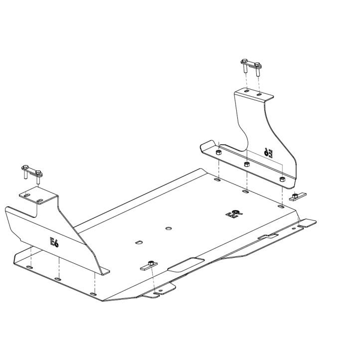 Scut Aluminiu pentru Compartimentul Motorului și Carcasa Transmisiei, Steeler 4x4, Ford Transit 2014 - 2019 - EDK.ro