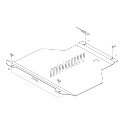 Aluminium Skid Plate for Engine Compartment and Transmission Housing, Steeler 4x4, Ford Transit Connect 2018 - 2021 - EDK.ro