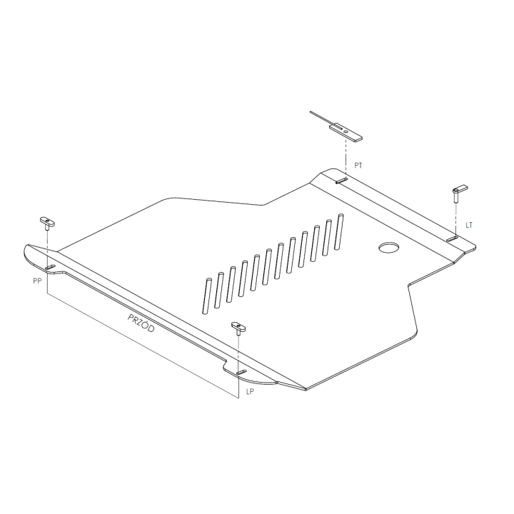 Aluminium Skid Plate for Engine Compartment and Transmission Housing, Steeler 4x4, Ford Transit Connect 2018 - 2021 - EDK.ro