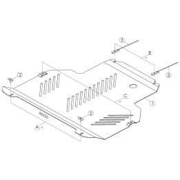 Scut Aluminiu pentru Compartimentul Motorului și Carcasa Transmisiei, Steeler 4x4, Ford Transit Connect 2018 - 2021 - EDK.ro