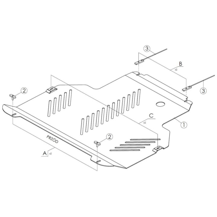Scut Aluminiu pentru Compartimentul Motorului și Carcasa Transmisiei, Steeler 4x4, Ford Transit Connect 2018 - 2021 - EDK.ro