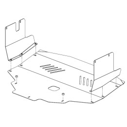 Aluminium Skid Plate for Engine Compartment and Transmission Housing, Steeler 4x4, Renault Master 2010 - 2019 - EDK.ro