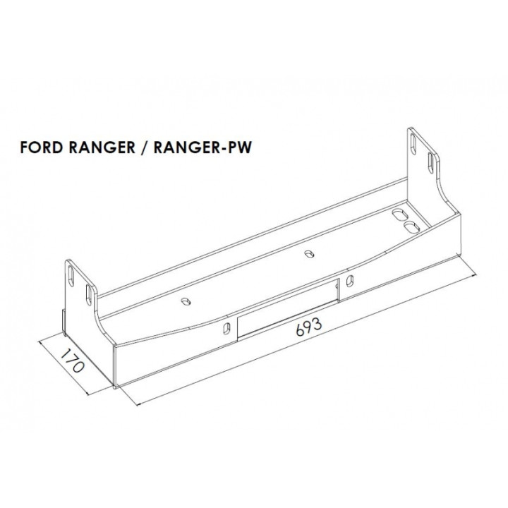 Winch Mounting Plate, Steeler 4x4, Ford Ranger 2007 - 2012 - EDK.ro