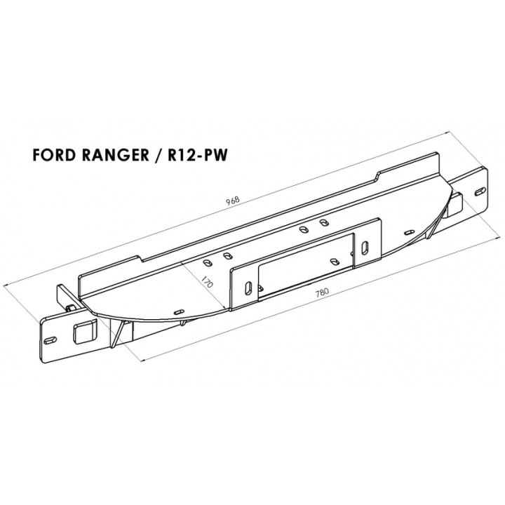 Winch Mounting Plate, Steeler 4x4, Ford Ranger 2012 - 2016 - EDK.ro