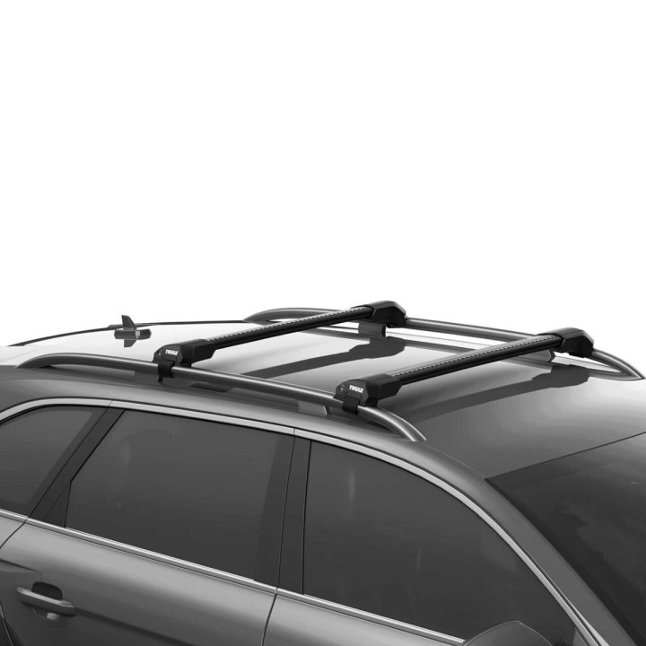 Roof Bars Thule Evo Raised Rail WingBar Edge Black Ford Ranger (T6) Double Cab 2011 - 2022 - EDK.ro