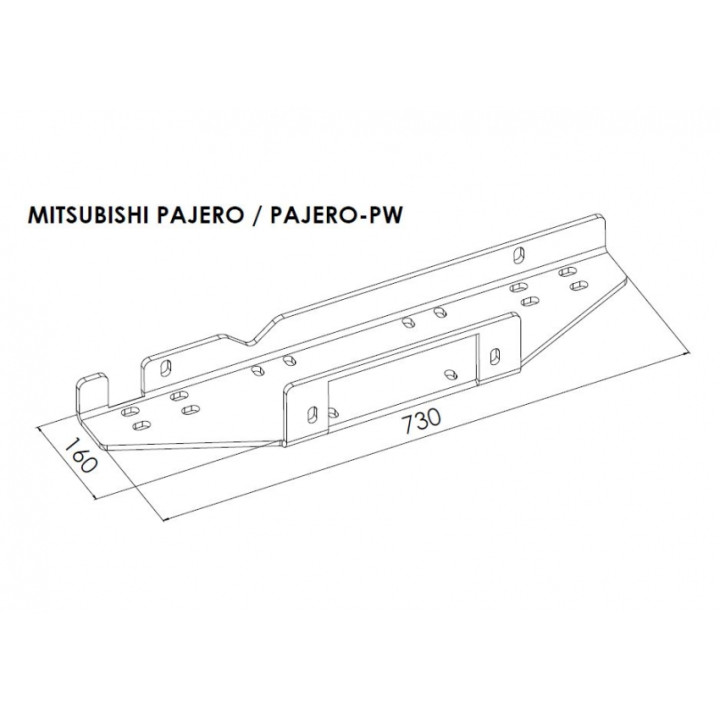 Winch Mounting Plate, Steeler 4x4, Mitsubishi Pajero 2007 - 2015 - EDK.ro