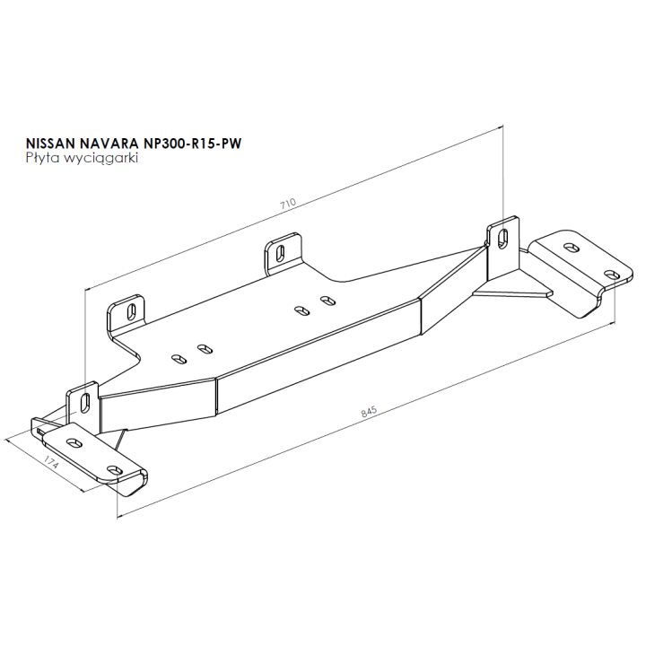 Winch Mounting Plate, Steeler 4x4, Nissan Navara 2015 - Present - EDK.ro