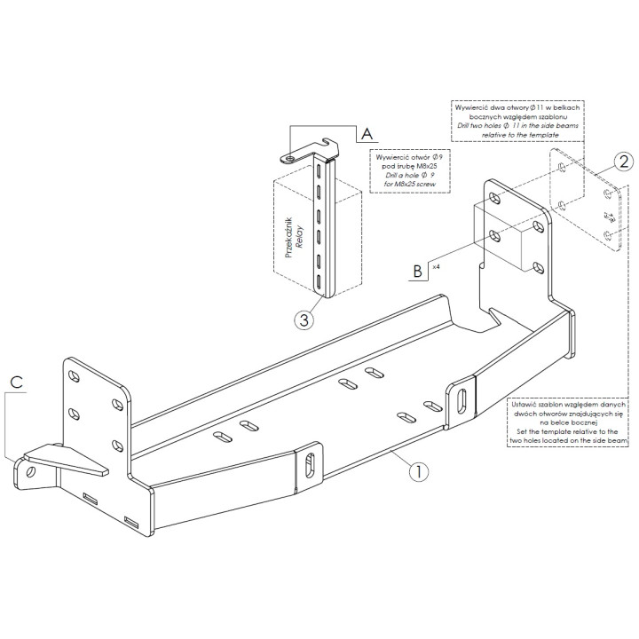 Winch Mounting Plate, Steeler 4x4, SsangYong Musso 2018 - Present - EDK.ro