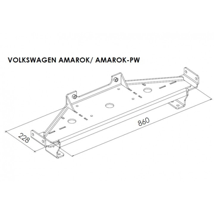 Placă de Montare Troliu, Steeler 4x4, Volkswagen Amarok 2009 - 2016 - EDK.ro