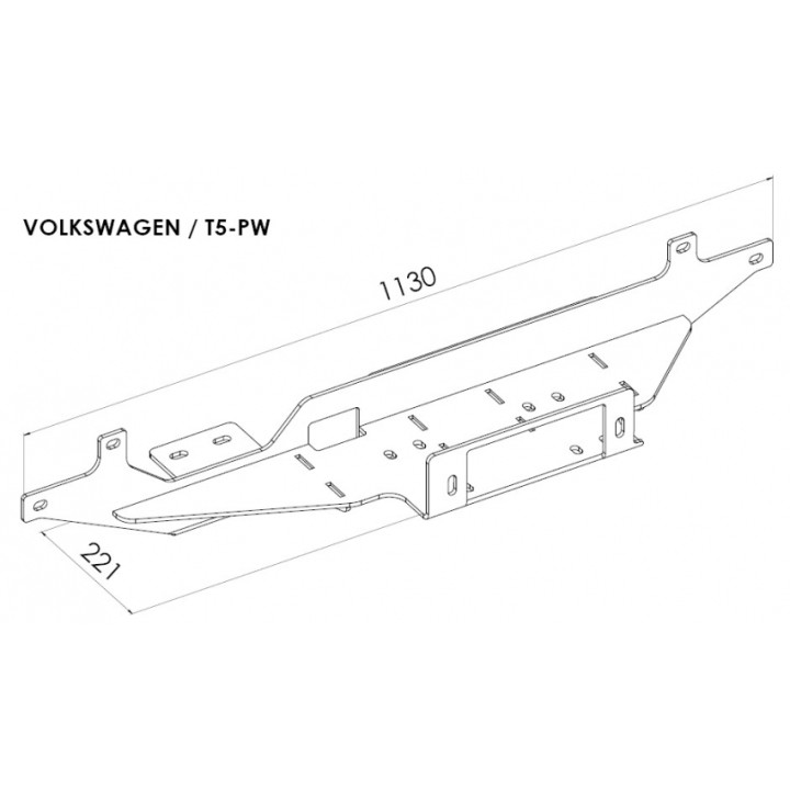 Placă de Montare Troliu, Steeler 4x4, Volkswagen Transporter T5 2003 - 2015 - EDK.ro