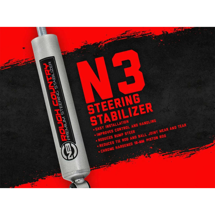 Steering Stabilizer, Rough Country N3 Premium Lift 0-3 Inch, Chevrolet Blazer 1992 - 1994, Chevrolet Silverado 1500 / 2500 / Sub