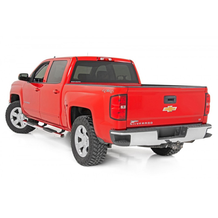Side Steps, Rough Country Oval Nerf Step, Chevrolet Silverado 1500 / Silverado 2500 / Silverado 3500 / GMC Sierra 1500 / Sierra 