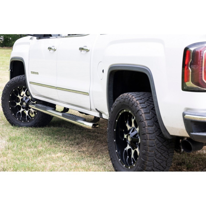 Praguri Laterale, Rough Country Oval Nerf Step, Chevrolet Silverado 1500 / Silverado 2500 / Silverado 3500 / GMC Sierra 1500 / S