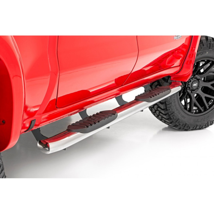 Praguri Laterale, Rough Country Oval Nerf Step, Chevrolet Silverado 1500 / Silverado 2500 / Silverado 3500 / GMC Sierra 1500 / S