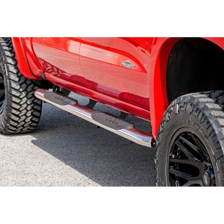 Side Steps, Rough Country Oval Nerf Step, Chevrolet Silverado 1500 / Silverado 2500 / Silverado 3500 / GMC Sierra 1500 / Sierra 