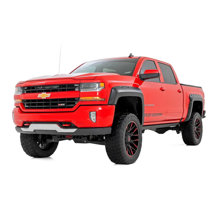 Front and Rear Fender Flares, Rough Country Pocket, Chevrolet Silverado 1500 / 2500 2014 - 2019 - EDK.ro