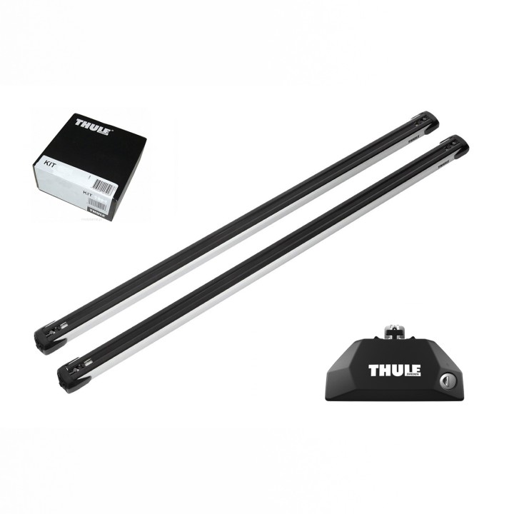 Roof Bars Thule Evo Flush Rail SlideBar Silver Fiat Panda 4x4 5-Door Hatchback 2012 - Present - EDK.ro