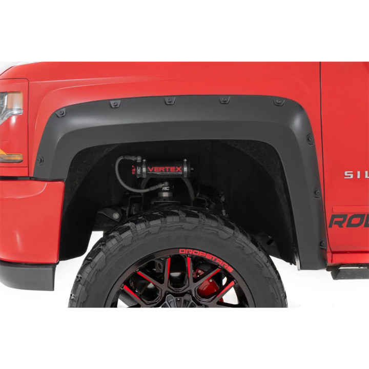 Front and Rear Fender Flares, Rough Country Pocket, Chevrolet Silverado 1500 / 2500 2014 - 2019 - EDK.ro