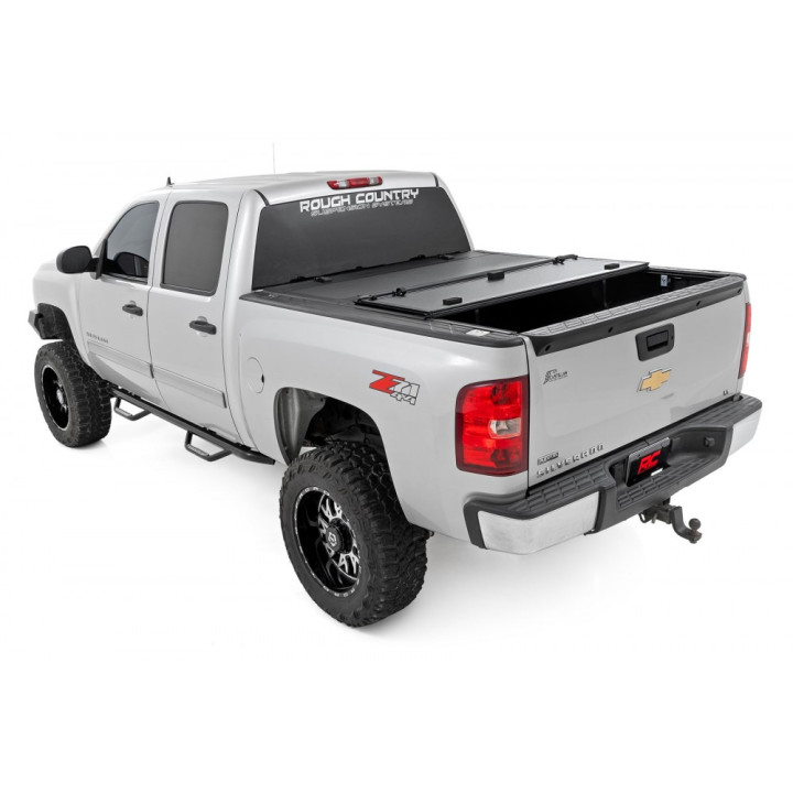 Lid Tonneau Bed Cover, Rough Country Tri-Fold, Chevrolet Silverado 1500 / GMC Sierra 1500 Bed Length 5.8 Feet 2007 - Present - EDK.ro