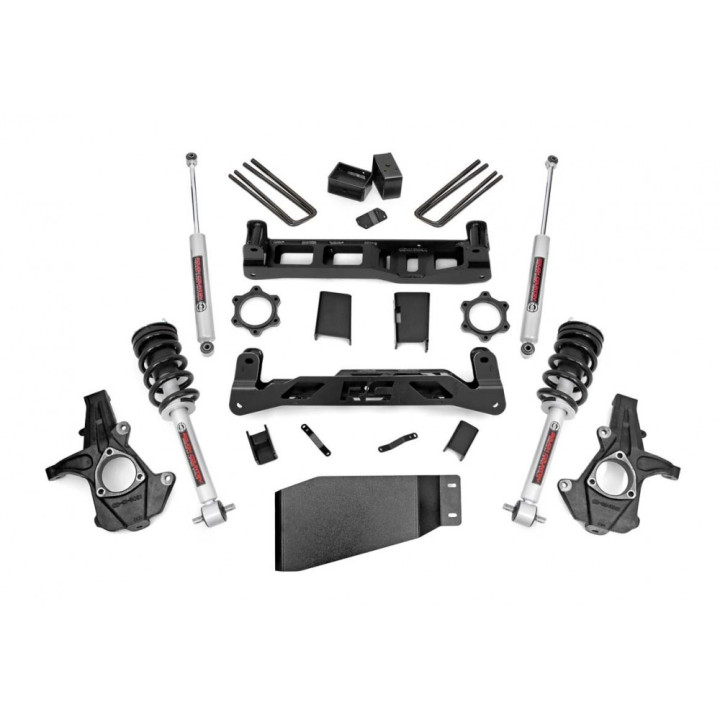 Lift Kit, Rough Country N3 Lift 5 Inch, Chevrolet Silverado 1500 / GMC Sierra 1500 2007 - 2013 - EDK.ro