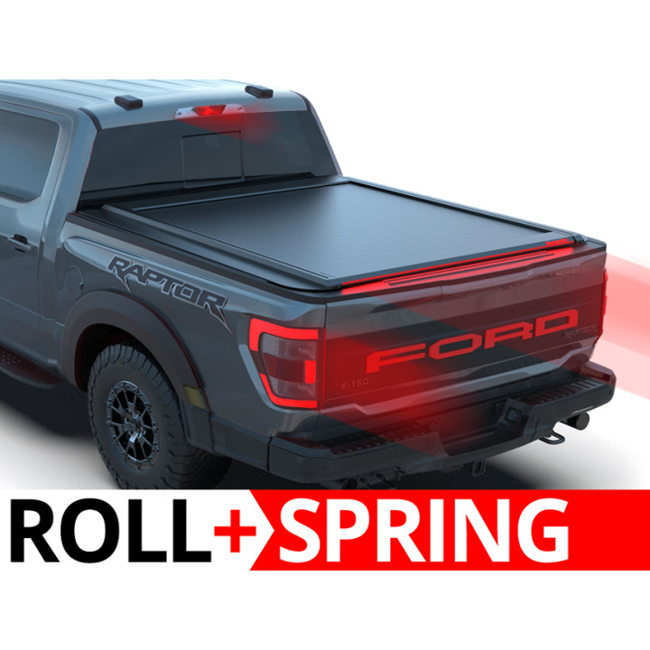 Spring Assisted Roll Top Tonneau Bed Cover, Tessera 4x4 Roll+, Ford F-150 Lightning Bed Length 6.5 Feet 2023 - Present - EDK.ro