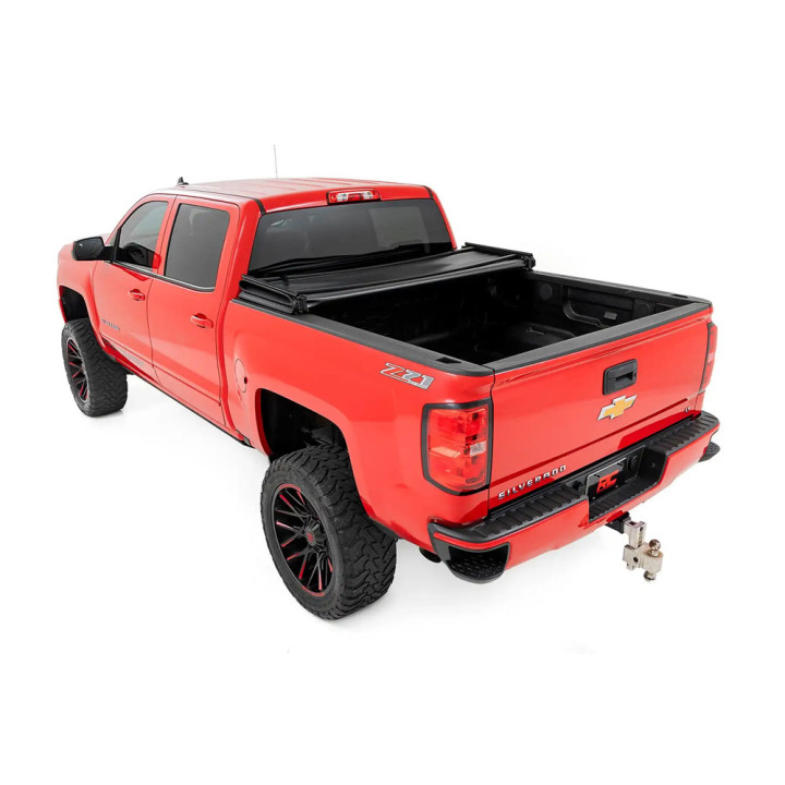 Soft Top Tonneau Bed Cover, Rough Country Tri-Fold, Chevrolet Silverado 1500 / GMC Sierra 1500 Bed Length 5.8 Feet 2014 - Present - EDK.ro