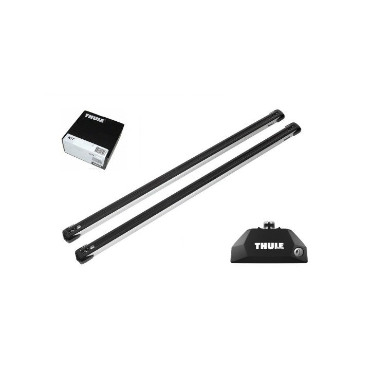 Roof Bars Thule Evo Flush Rail SlideBar Silver Jeep Compass 5-Door SUV 2011 - 2016 - EDK.ro