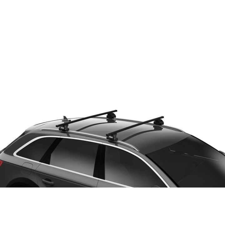Bare transversale Thule Evo Flush Rail SquareBar Negru Jeep Compass 5 uși SUV 2025 - Prezent - EDK.ro