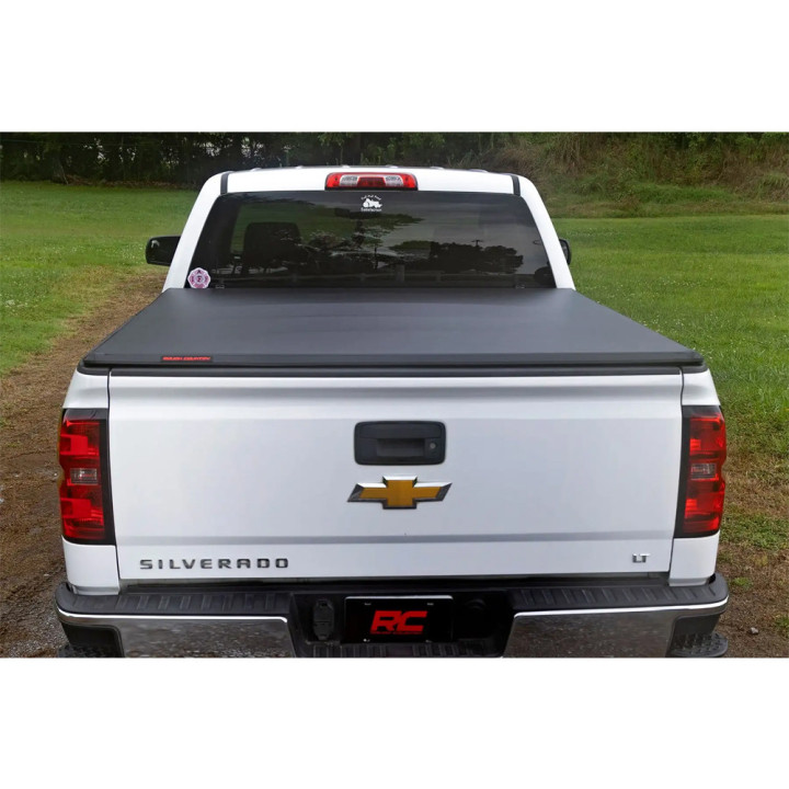 Soft Top Tonneau Bed Cover, Rough Country Tri-Fold, Chevrolet Silverado 1500 / GMC Sierra 1500 Bed Length 6.7 Feet 2014 - Present - EDK.ro