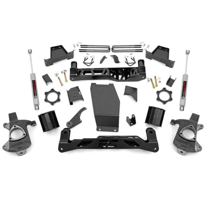 Suspension Lift Kit for Cast Steel Control Arms, Rough Country Lift 6 Inch, Chevrolet Silverado 1500 2014 - 2019, GMC Sierra 150