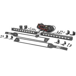 Kit de Integrare Proiectoare LED Omologate Pentru Grilă, Rough Country LED light bars 10" dual row flood Black Series, Chevrolet