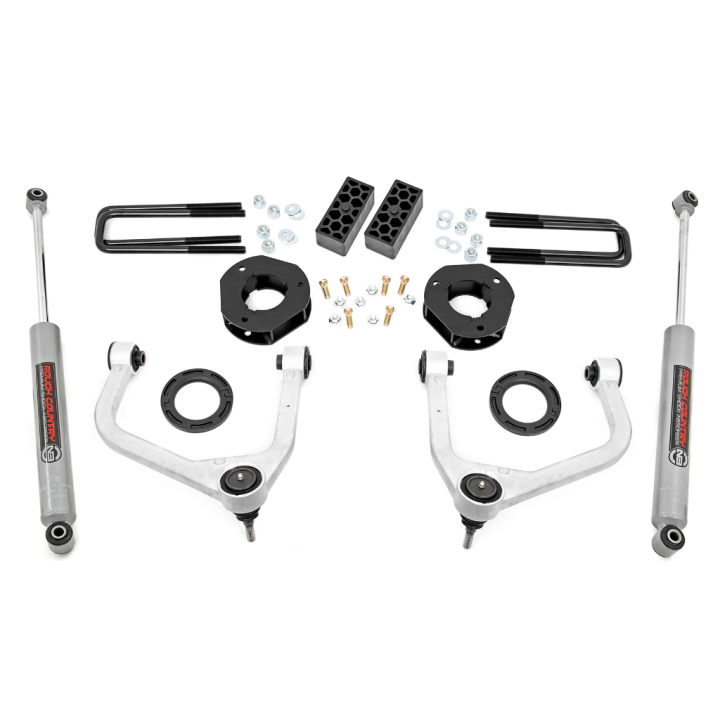 Suspension Lift Kit, Rough Country Lift 3.5 Inch, Chevrolet Silverado 1500 2019 - 2024, GMC Sierra 1500 2019 - 2024 - EDK.ro