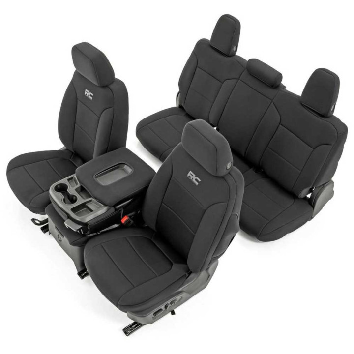 Set Huse Scaun Neopren Negru, Rough Country, Chevrolet Silverado 1500 2019 - Prezent - EDK.ro