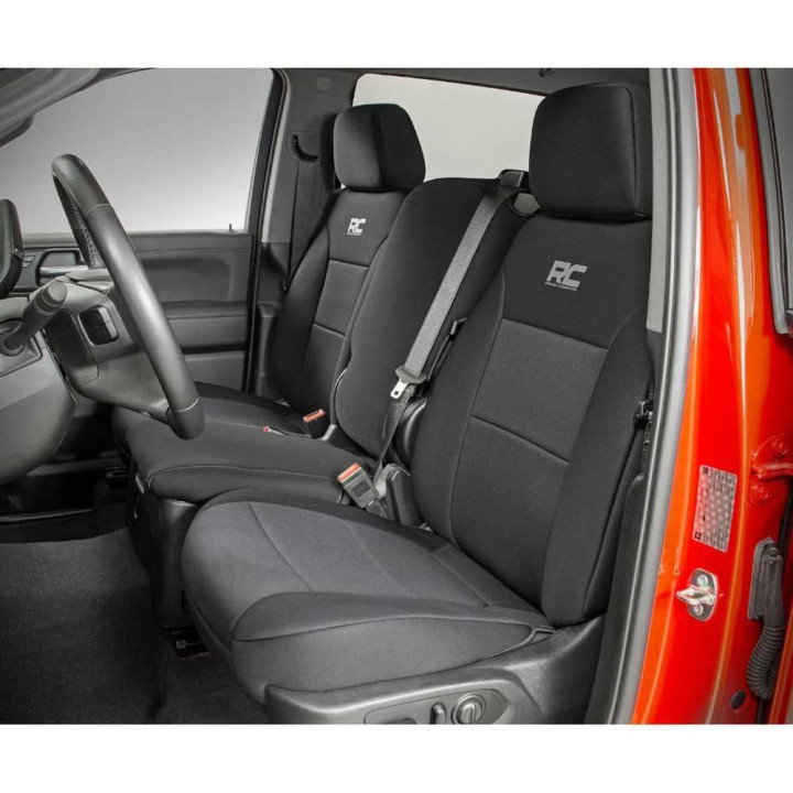 Seat Cover Set Neoprene Black, Rough Country, Chevrolet Silverado 1500 2019 - Present - EDK.ro