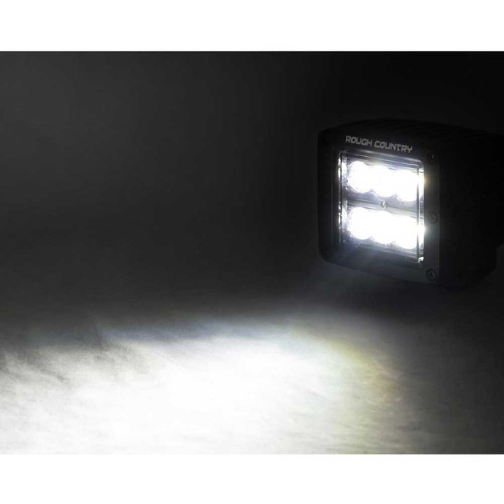 Kit de Integrare Proiectoare LED Omologate Pentru Capotă, Rough Country Lower windshield LED 2" kit Flood Beam Black Series, Che
