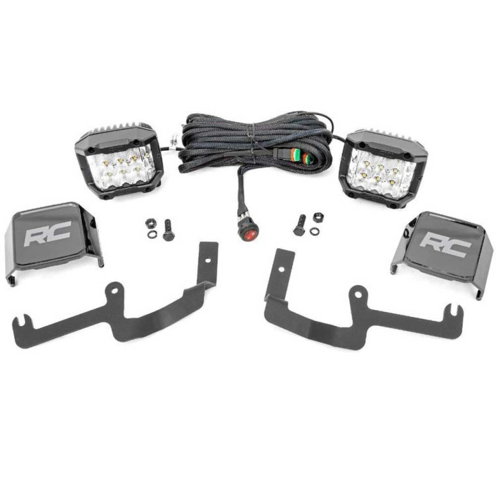 Kit de Integrare Proiectoare LED Omologate Pentru Capotă, Rough Country Lower windshield LED 3" kit Wide Angle Series, Chevrolet