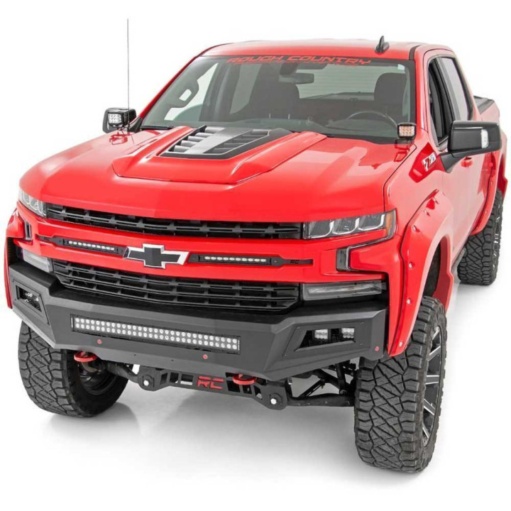 EC Approved LED Projector Integration Kit for Hood, Rough Country Lower windshield LED 3" kit Wide Angle Series, Chevrolet Silve